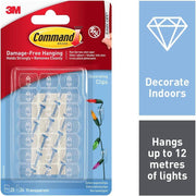 Command Decorating Clips, Pack of 20 Mini Hooks and 24 Small Strips