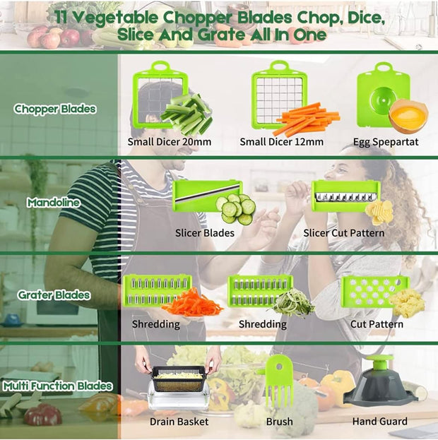 16 in 1 Multifunctional Vegetable Chopper Handle Food Grate Food Chopper