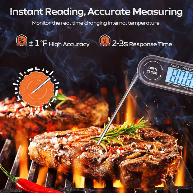 Digital Meat Thermometers for Air Fryers Cooking,(Battery Included)