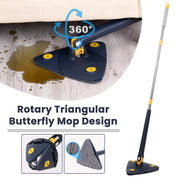 Triangle 360 Cleaning Mop Telescopic Household Ceiling Cleaning Brush Tool Self-draining To Clean Tiles and Walls