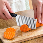 Stainless Steel Potato Chip Slicer Dough Vegetable Fruit Crinkle Wavy Slicer Knife Potato Cutter Chopper French Fry Maker Tool