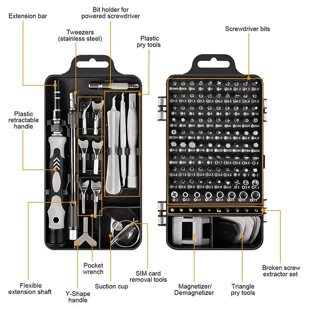 Screwdriver Set Magnetic Torx Phillips Screw Bit Kit WOZOBUY With Electrical Driver Remover Wrench Repair Phone PC Tools