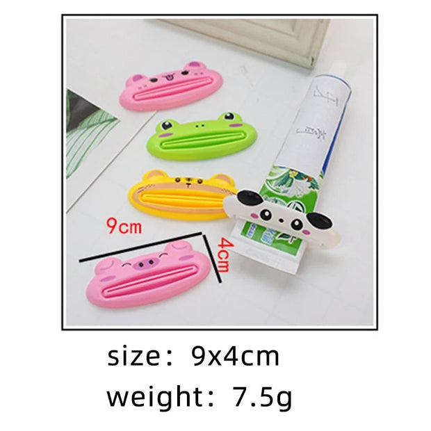 Toothpaste Squeezer Creative Cartoon Animal Shaped Facial Cleanser Squeezer Kitchen Household Lazy Creative Little Tools (4 pieces)